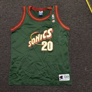 Vintage 90's NBA Gary Payton Champion Jersey Seattle Sonics Youth XL 18-20